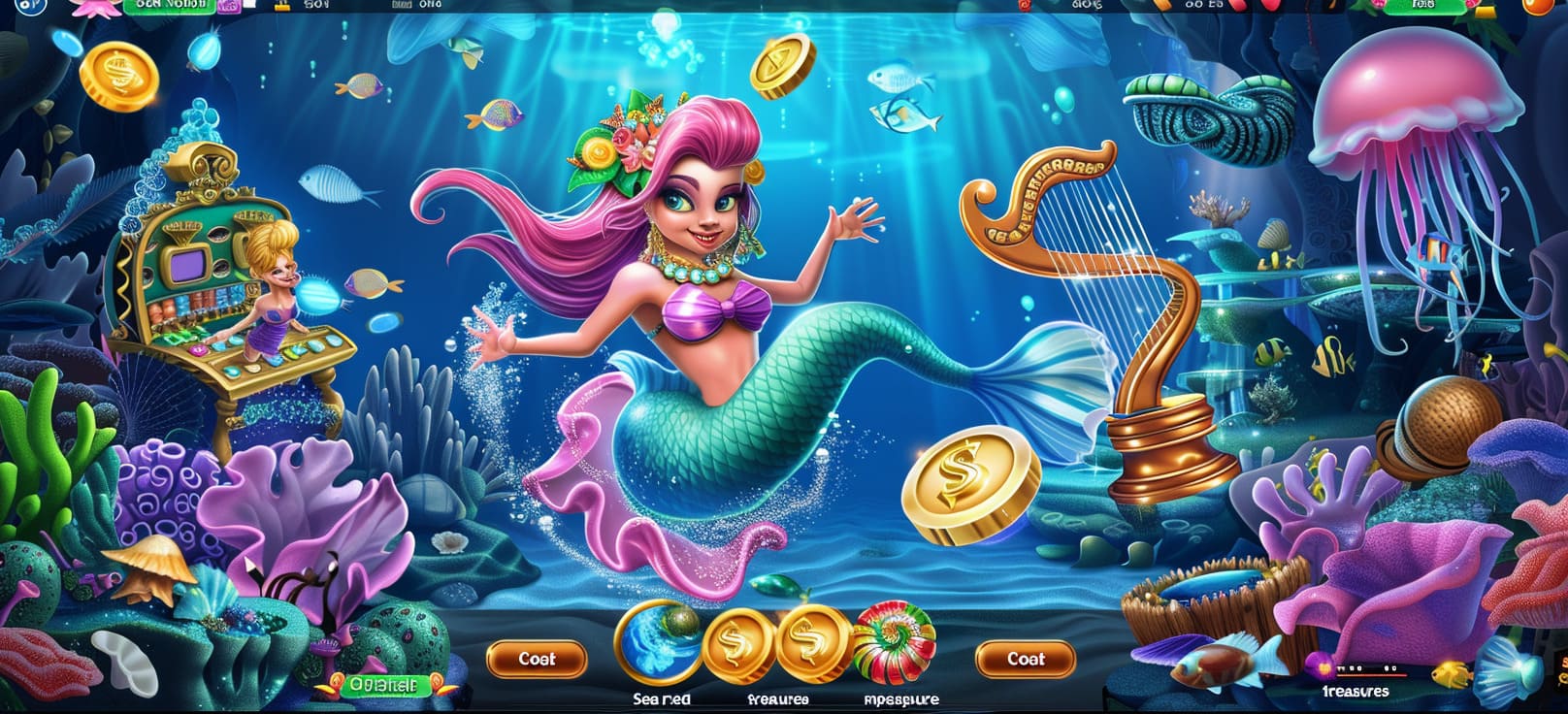 Caça-níqueis de sereia online com tesouros do mar no 20game cassino